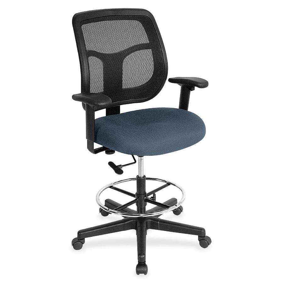 Eurotech Apollo DFT9800 Drafting Stool - Chesapeake Seat Color - Fabric Seat Material - 5-star Base - Shire Chesapeake - 1 Each