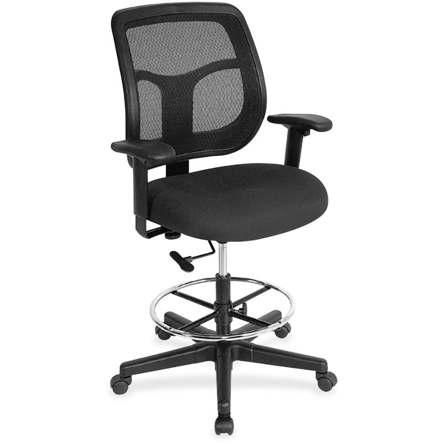 Eurotech Apollo DFT9800 Drafting Stool - Tuxedo Seat Color - Fabric Seat Material - 5-star Base - Expo Tuxedo - 1 Each