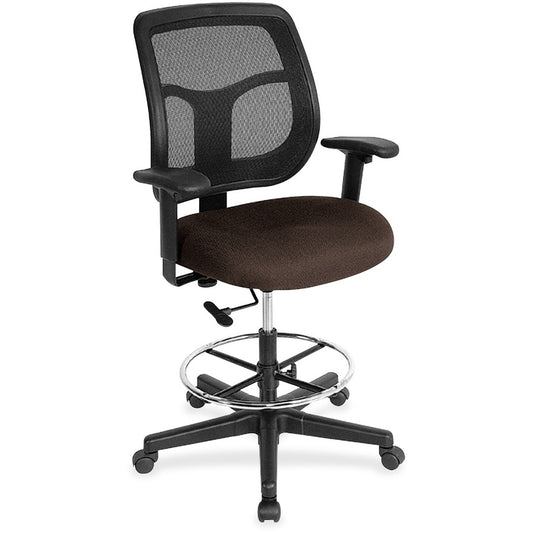 Eurotech Apollo DFT9800 Drafting Stool - Fudge Seat Color - Fabric Seat Material - 5-star Base - Forte Fudge - 1 Each