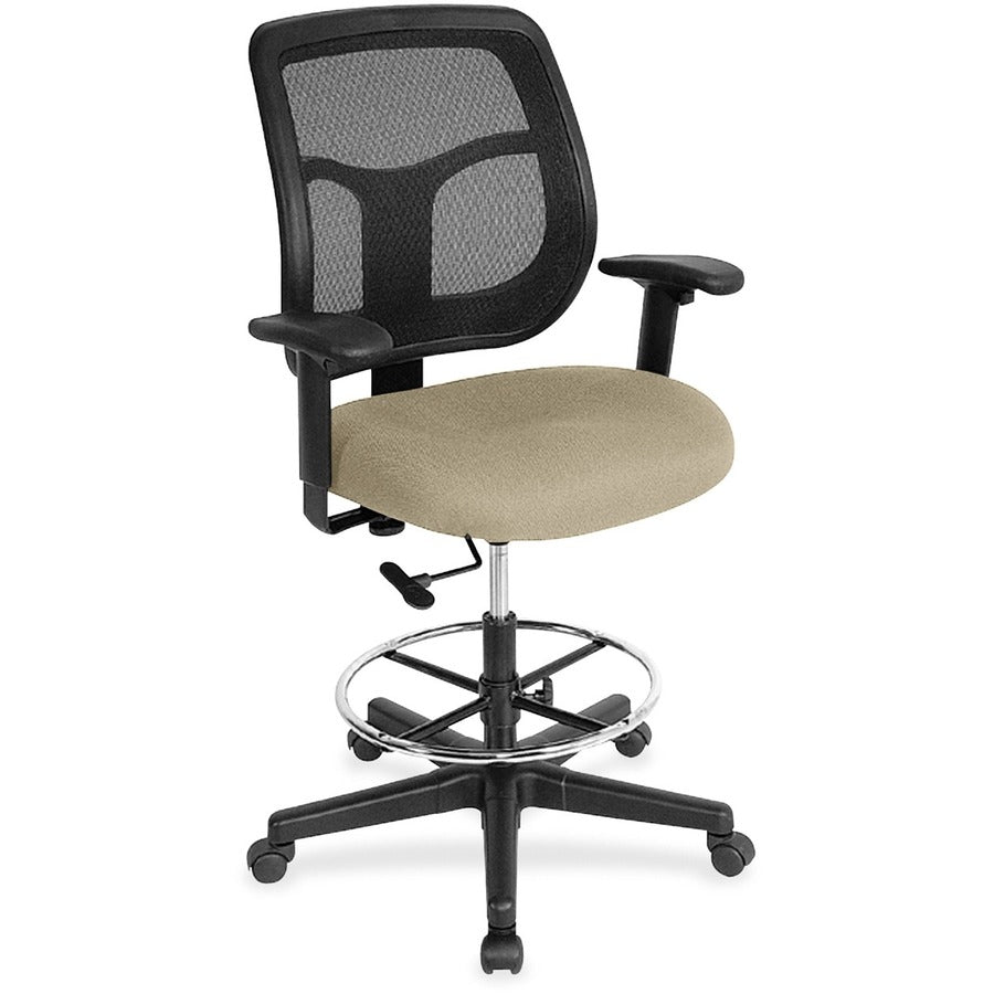 Eurotech Apollo DFT9800 Drafting Stool - Pumice Seat Color - Fabric Seat Material - 5-star Base - Forte Pumice - 1 Each