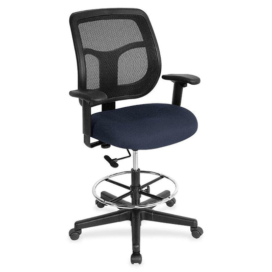 Eurotech Apollo DFT9800 Drafting Stool - Periwinkle Seat Color - Fabric Seat Material - 5-star Base - Insight Periwinkle Blue - 1 Each