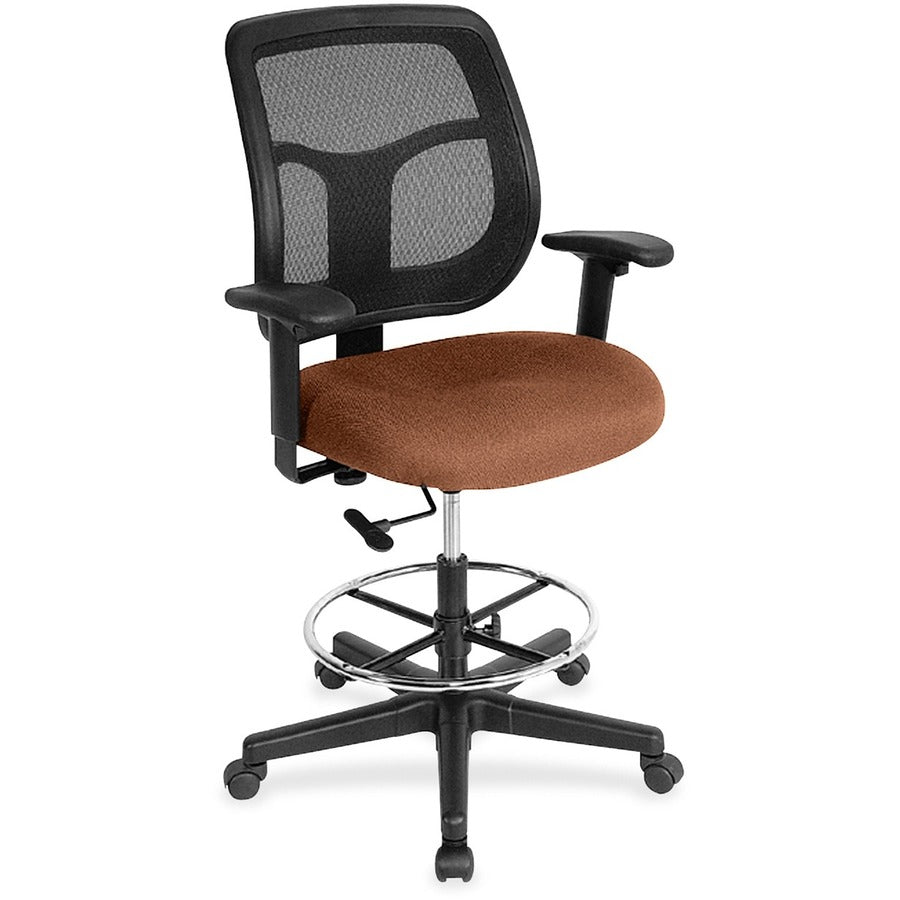 Eurotech Apollo DFT9800 Drafting Stool - Nutmeg Seat Color - Fabric Seat Material - 5-star Base - Canyon Nutmeg - 1 Each