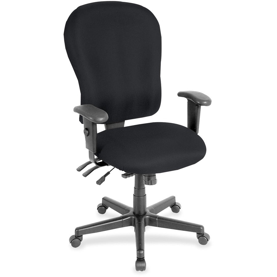 Eurotech 4x4xl High Back Task Chair - Ebony Seat Color - Fabric Seat Material - Ebony Back Color - Fabric Back Material - 5-star Base - Insight Ebony - 1 Each