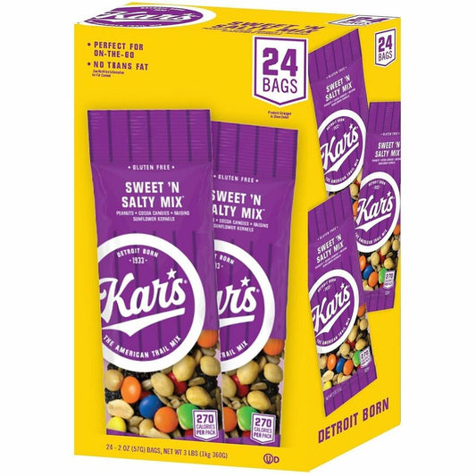 Kar's Sweet 'N Salty Mix - Sweet and Salty, Mixed Nut - 1 Serving Bag - 2 oz - 24 / Box
