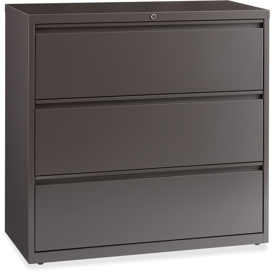 Lorell Fortress Series Lateral File - 42" Width x 18.6" Depth x 40.3" Height - 3 x Drawer(s) for File - A4, Legal, Letter - Lateral - Magnetic Label Holder, Locking Drawer, Pull-out Drawer, Ball Bearing Slide, Reinforced Base, Adjustable Glide, Levelin...