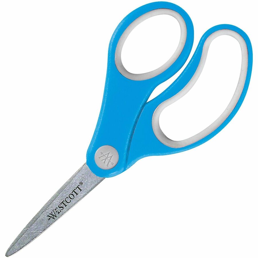 Westcott Soft Handle 5" Pointed Kids Value Scissors - 5" Overall Length - Left/Right - Stainless Steel - Pointed Tip - Red - 1 Each
