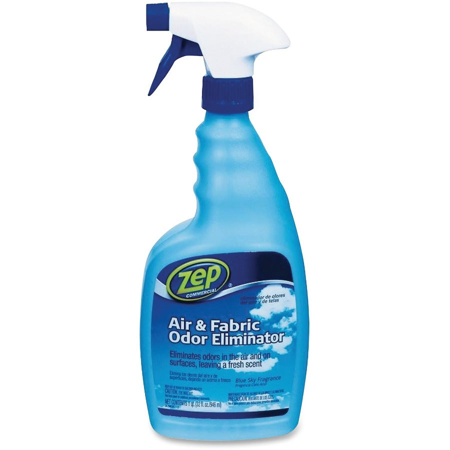 Zep Air and Fabric Odor Eliminator - Spray - 32 fl oz (1 quart) - Blue Sky - 12 / Carton