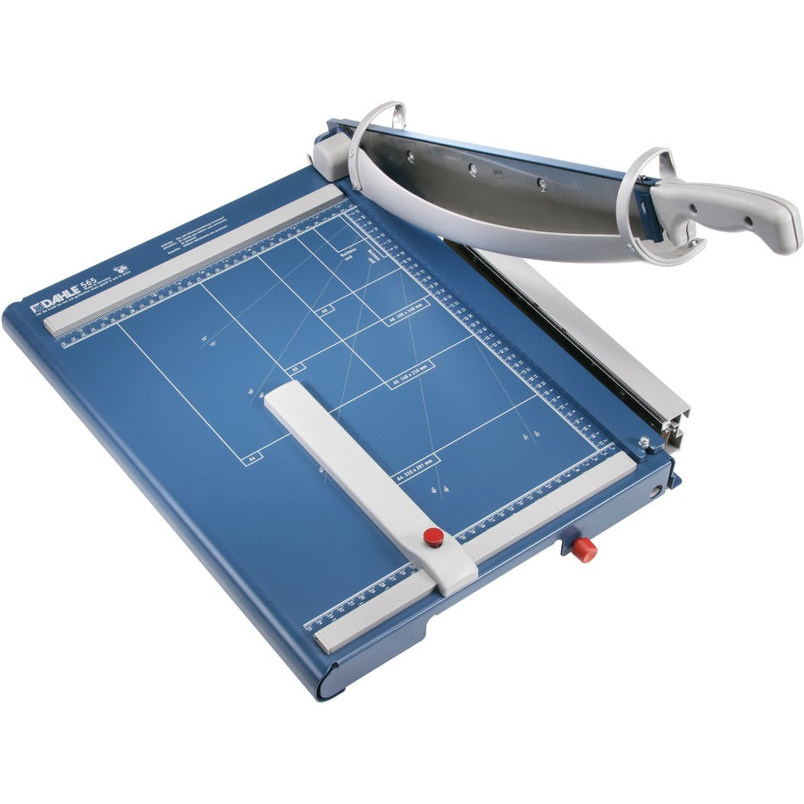 Dahle 565 Premium Guillotine Trimmer - 35 Sheet Cutting Capacity - 15" Cutting Length - 8" Height x 14" Width x 18.8" Length - Safety Guard, Self-sharpening, Sturdy, Non-skid Rubber Feet, Automatic Clamp, Non-slip Rubber Feet, Adjustable Alignment Guid...