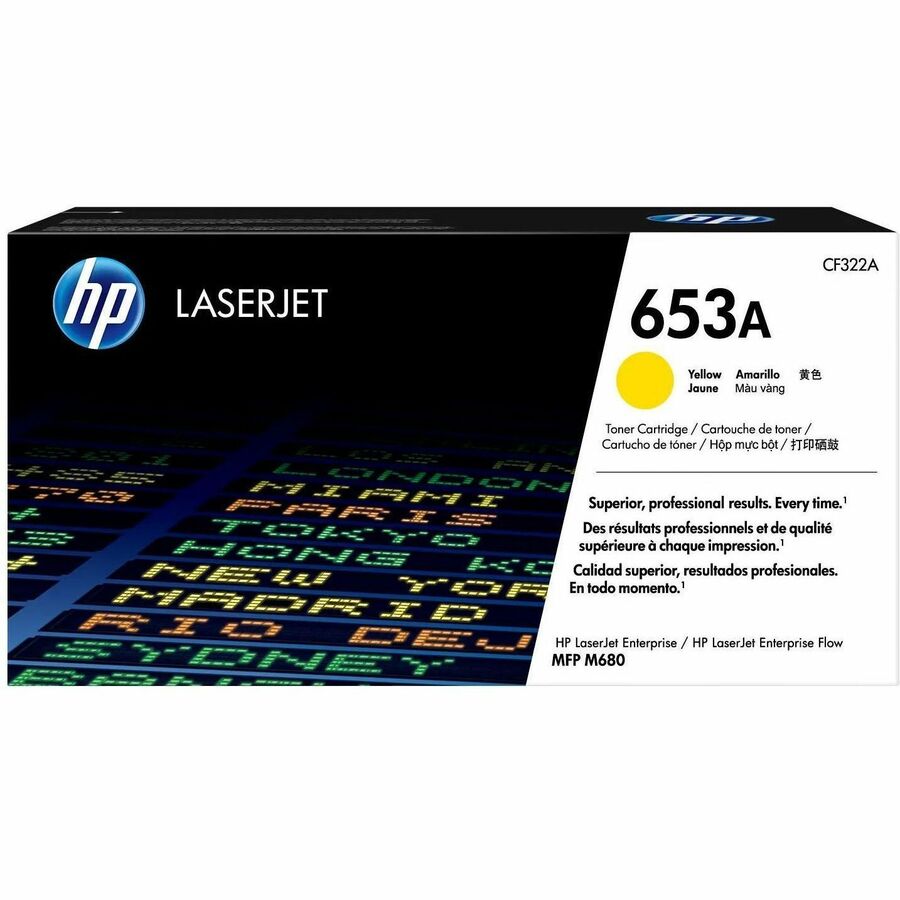 HP 653A (CF322A) Original Standard Yield Laser Toner Cartridge - Single Pack - Yellow - 1 Each - 16500 Pages