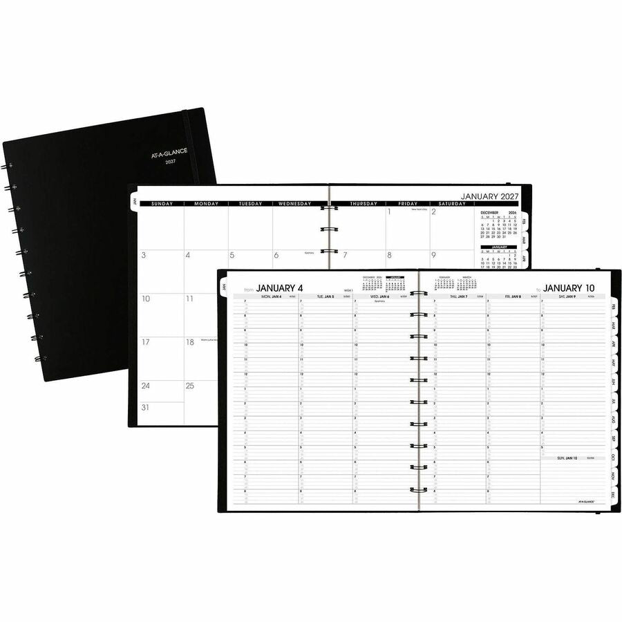 At-A-Glance Move-A-Page Weekly/Monthly Appointment Book - Julian Dates - Weekly, Monthly - 12 Month - January 2027 to December 2027 - 7:00 AM to 8:00 PM - Quarter-hourly, 7:00 AM to 5:45 PM - Quarter-hourly - 1 Week, 1 Month Double Page Layout - 8 3/4"...
