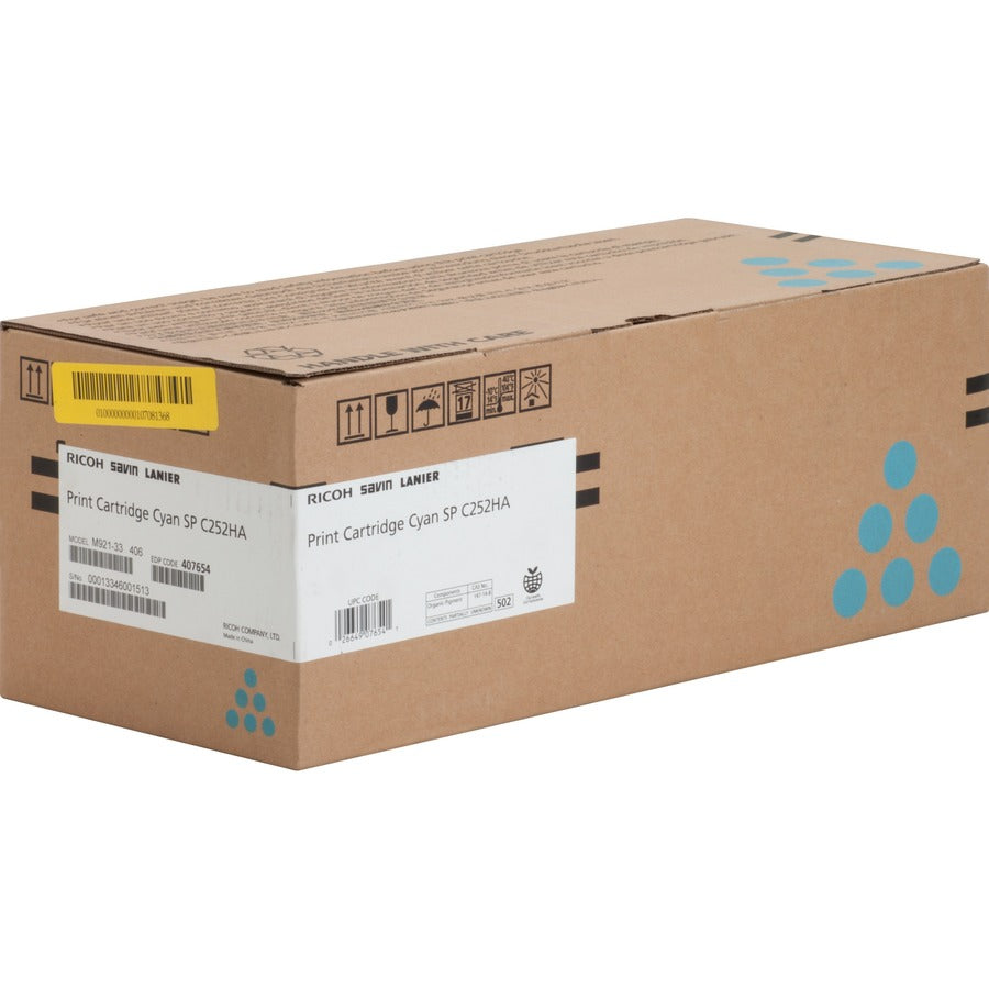 Ricoh SP C252HA Original Laser Toner Cartridge - Cyan - 1 Each - 6000 Pages