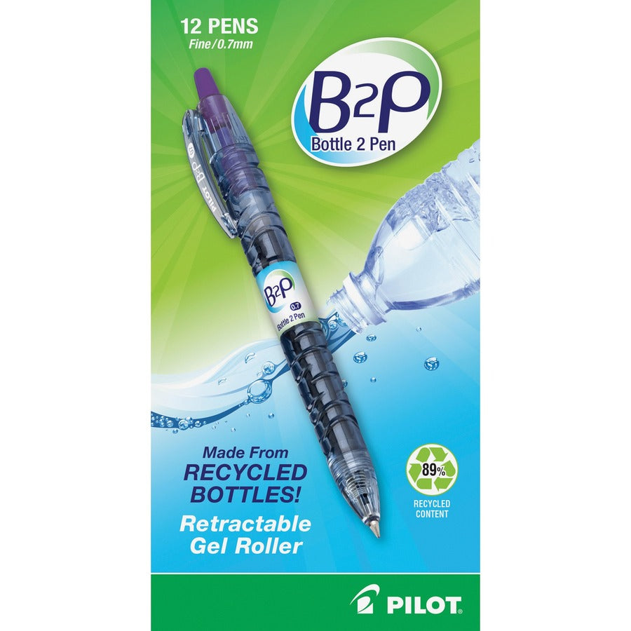 Pilot Fine Point Gel Pens - Refillable - Retractable - Purple Ink - Gel-based - 12 / Dozen