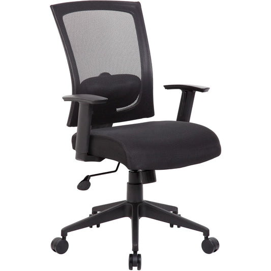 Boss B6706 Task Chair - Black Seat Color - Mesh Seat Material - Black Back Color - Black Frame Color - Nylon Frame Material - 5-star Base - 1 Each