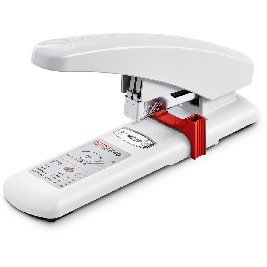 Novus B40 Heavy Duty Stapler - Staples Upto 100 Sheet of 80g/m², Paper - 2.25" Throat Depth - Off White - Steel, Plastic - 1 Carton