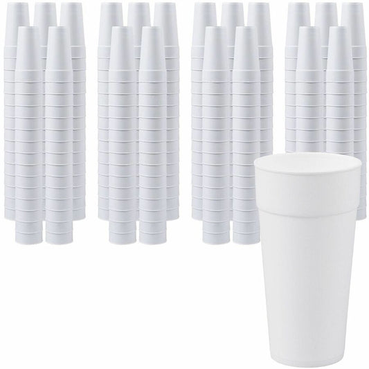 Genuine Joe 24 oz Foam Cups - 24 fl oz - White - Styrofoam - Hot Drink, Cold Drink - 300 / Carton