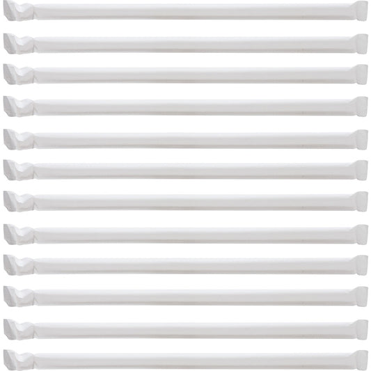 Genuine Joe Jumbo Translucent Straight Straws - 7.8" Length - Clear - 500/Box - 12 / Carton