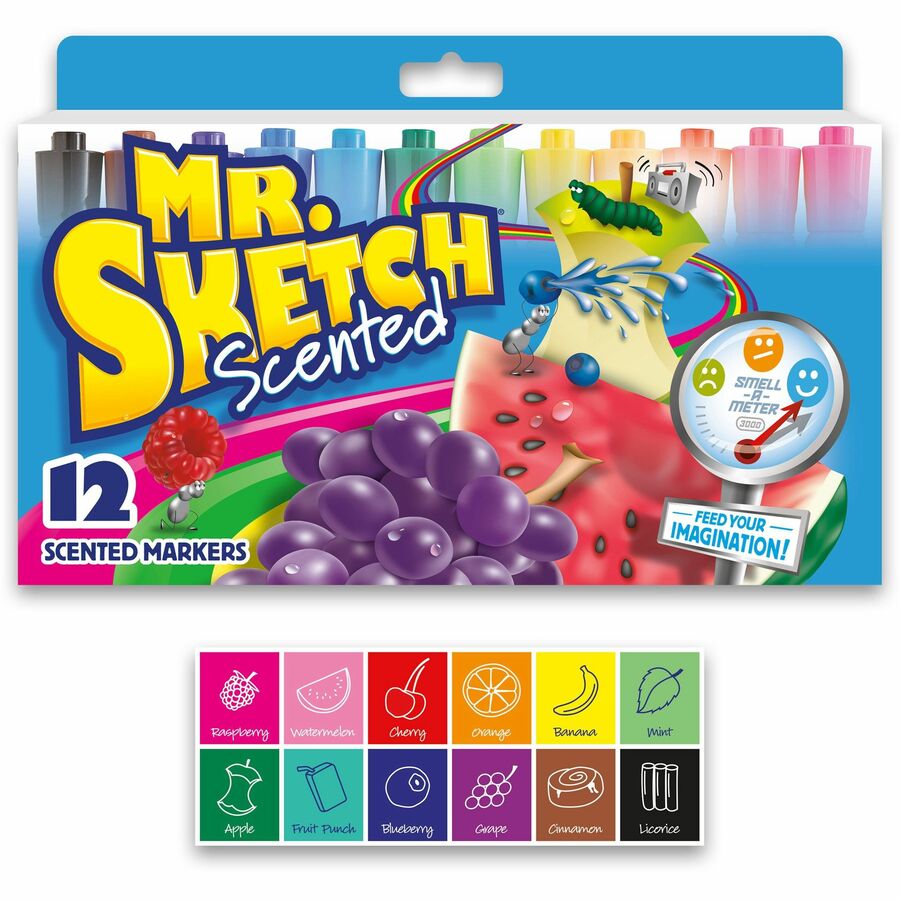 Mr. Sketch Scented Watercolor Markers - Assorted Ink - 12 / Set
