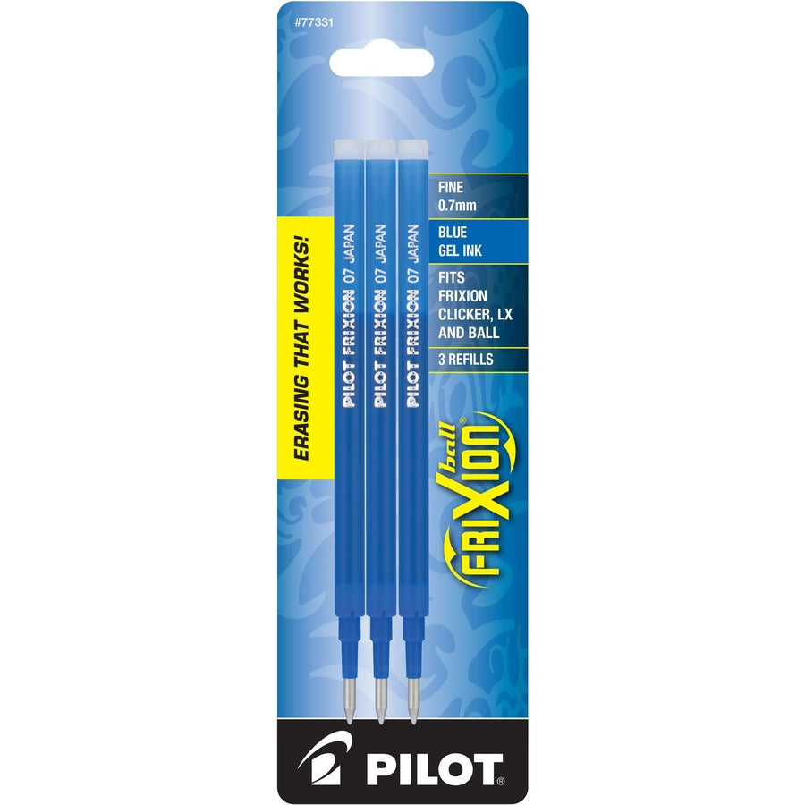Pilot Erasable Gel Ink Pen Refills - 0.70 mm , Fine Point - Blue Ink - Eco-friendly, Wear Resistant, Tear Resistant, Erasable - 3 / Pack