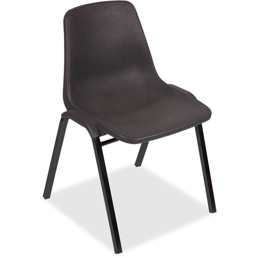 Lorell Molded Stacking Chairs - Black Seat Color - Polypropylene Seat Material - Black Back Color - Polypropylene Back Material - Black, Powder Coated Frame Color - Metal Frame Material - Arched Base - 1 Carton