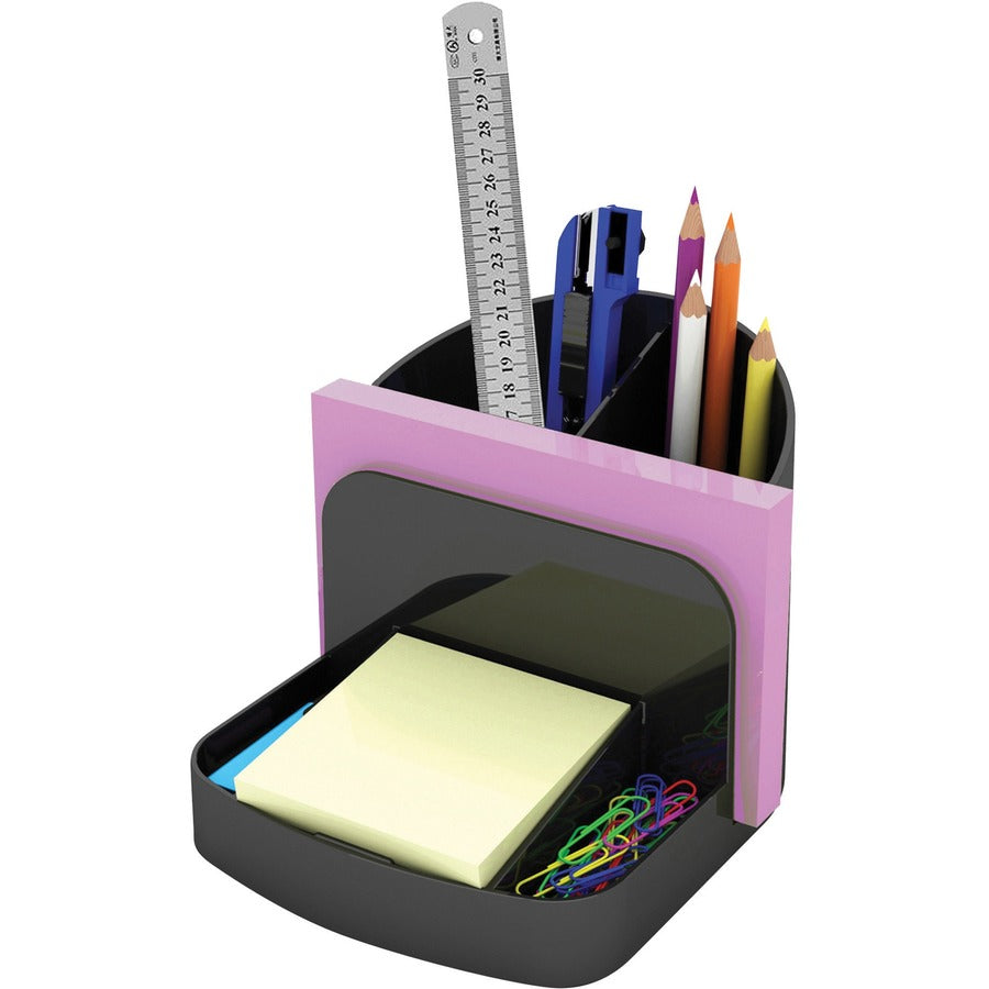 Deflecto Sustainable Office Desk Caddy - 5" Height x 5.38" Width x 6.75" Depth - Desktop - 30% Recycled - Black - Plastic - 1 Each