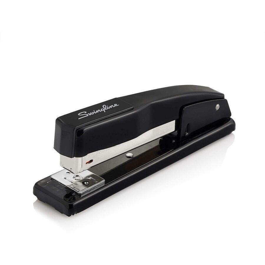 Swingline Commercial Desk Stapler - Staples Upto 20 Sheet of 20lb Paper - Holds Upto 210 Staple - Full Strip - Staple Size: 0.25" - Black - Metal - 1 Each