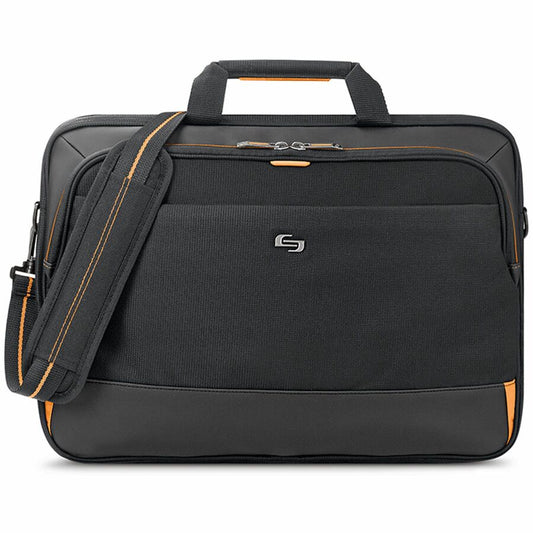 Solo Urban Carrying Case (Briefcase) for 11" to 17.3" Apple iPad Notebook - Black, Gold - Polyester Body - Handle, Shoulder Strap - 1 Each