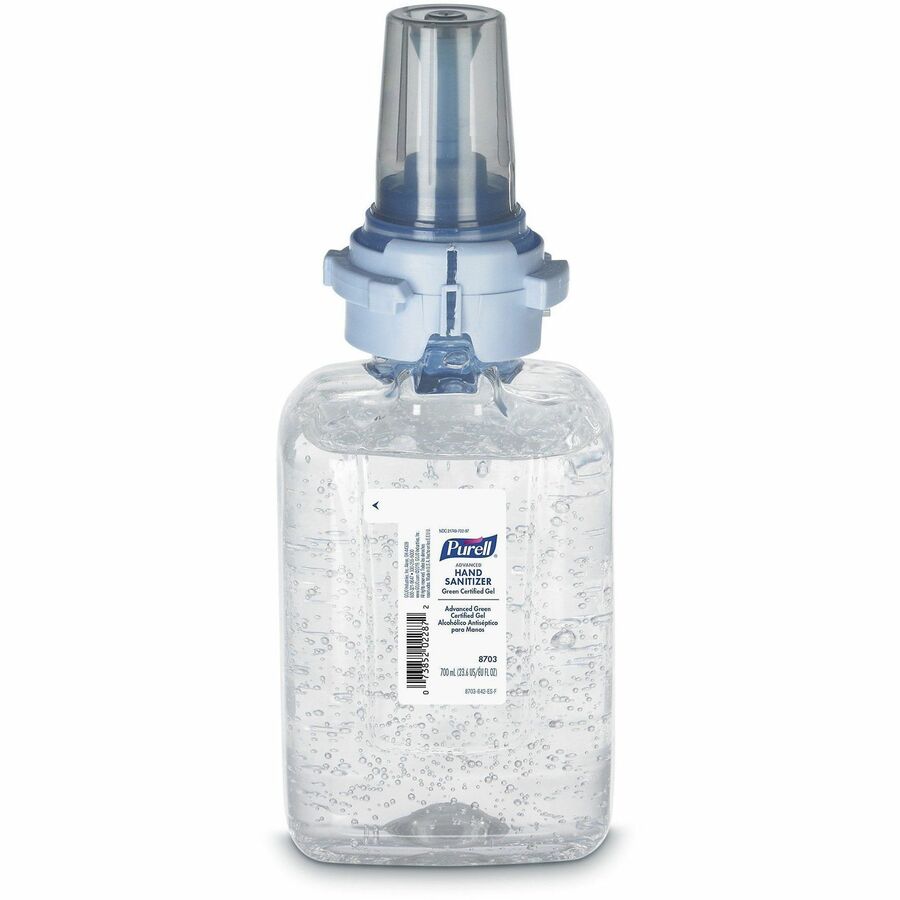 PURELL&reg, Hand Sanitizer Gel Refill - Fragrance-free Scent - 23.67 fl oz - Push Pump Dispenser - Kill Germs - Hand - Clear - Bio-based - 1 Each