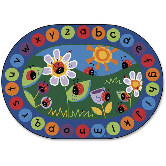 Carpets for Kids, Premium Ladybug Circletime Rug - 99" Length x 11.67 ft Width - Oval - Multi