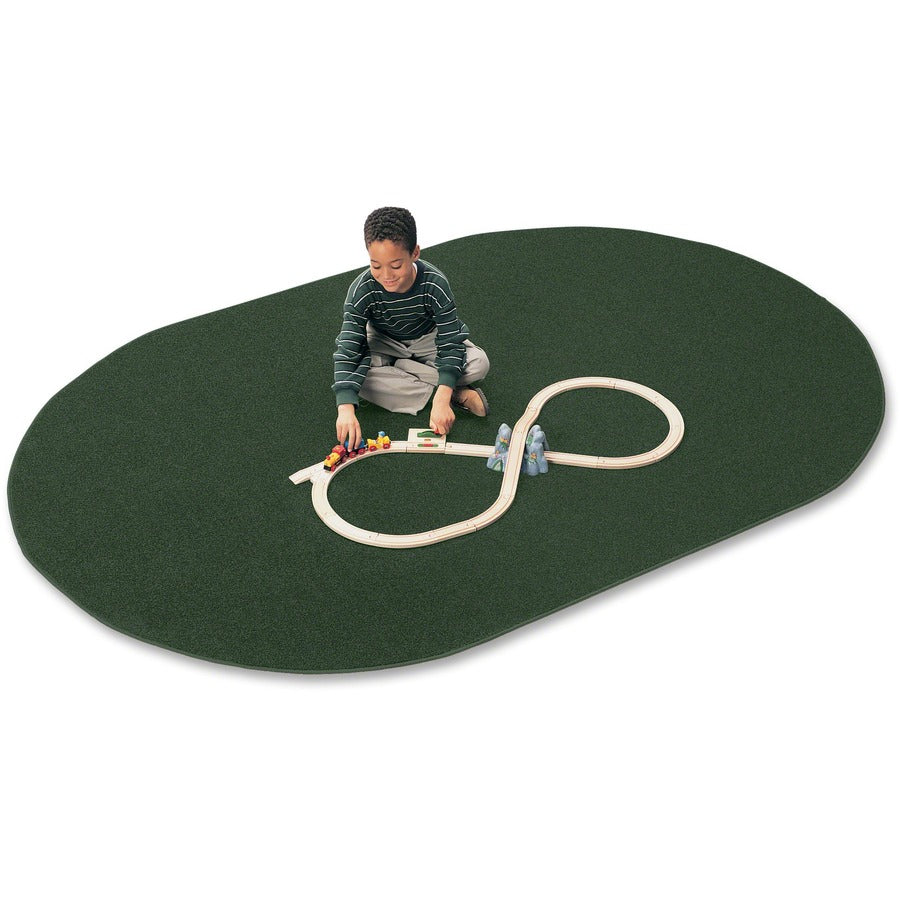 Carpets for Kids&reg, Solid Color Mt. St. Helens Carpet Rug - Kids - 72" Length x 108" Width - Oval - Emerald