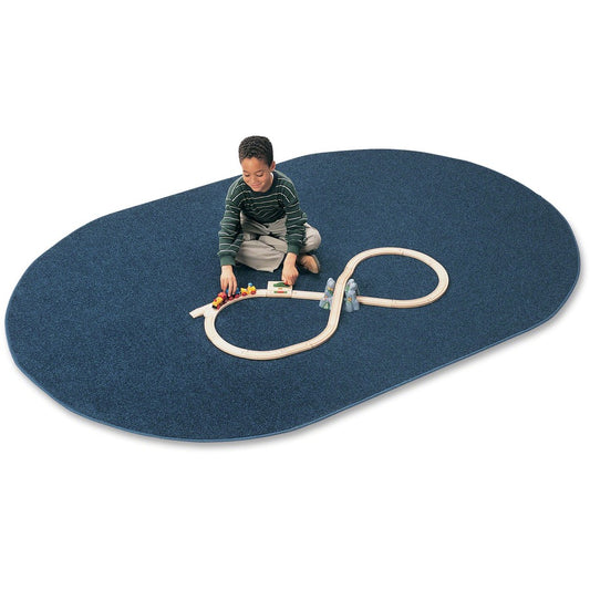 Carpets for Kids, Solid Color Mt. St. Helens Carpet Rug - 108" Length x 72" Width - Oval - Navy - Nylon