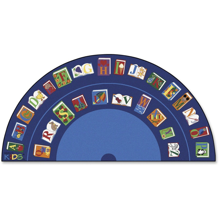Carpets for Kids&reg, Premium Reading/The Book Semi-Circle Rug - Area Rug - 13.33 ft Length x 80" Width - Half Circle - Reading By The Book Seating - Multi