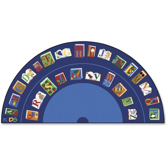 Carpets for Kids, Premium Reading/The Book Semi-Circle Rug - Area Rug - 13.33 ft Length x 80" Width - Half Circle - Reading By The Book Seating - Multi