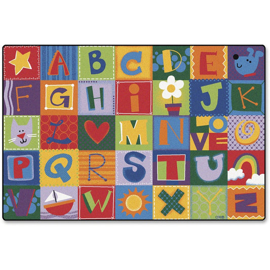 Carpets for Kids, KIDSoft, Toddler Alphabet Blocks Rug - 108" Length x 72" Width - Rectangle - Alphabet Blocks - Multi