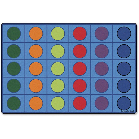 Carpets for Kids, Premium Color Seating Circles Rug - 96" Length x 12 ft Width - Rectangle - Seating Circles - Multi