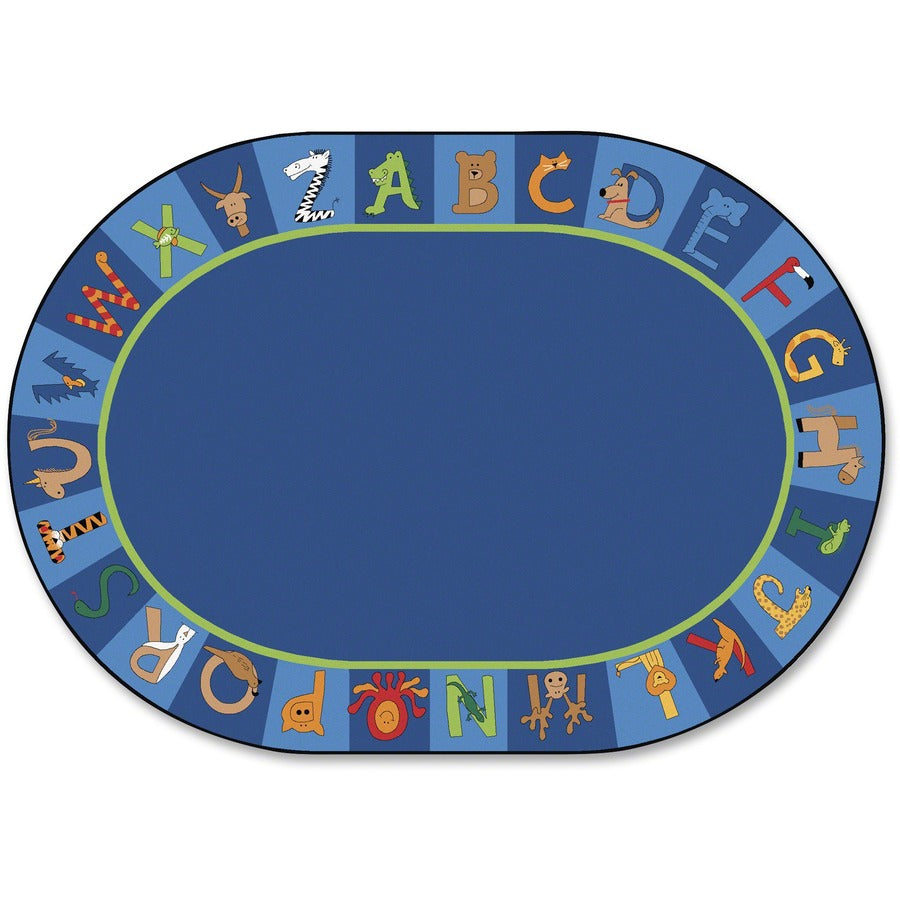Carpets for Kids&reg, Premium A to Z Animals Oval Area Rug - Area Rug - 11.67 ft Length x 99" Width - Oval - A to Z Animals! - Multi