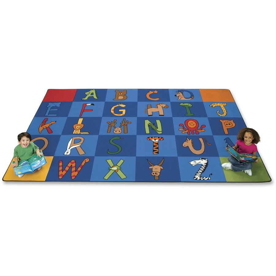 Carpets for Kids&reg, Premium A to Z Animals Area Rug - Area Rug - 12 ft Length x 90" Width - Rectangle - A to Z Animals! - Multi