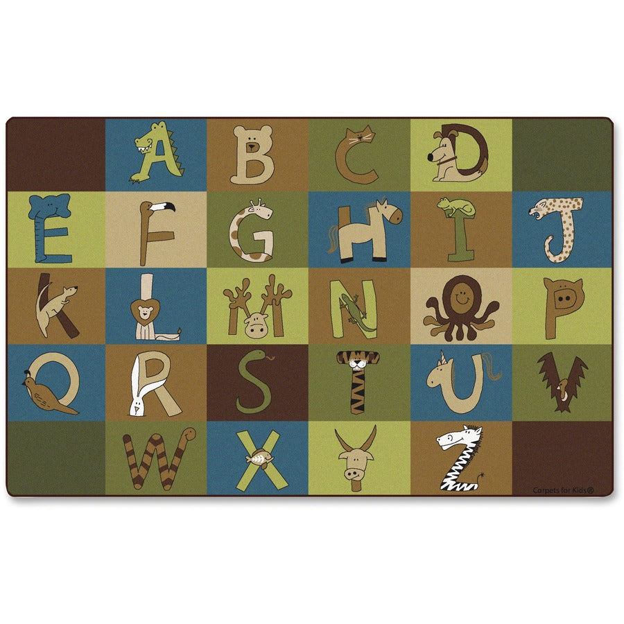 Carpets for Kids&reg, Premium A-Z Animals Nature 12' Area Rug - Area Rug - 12 ft Length x 90" Width - Rectangle - A to Z Animals - Nature - Multi