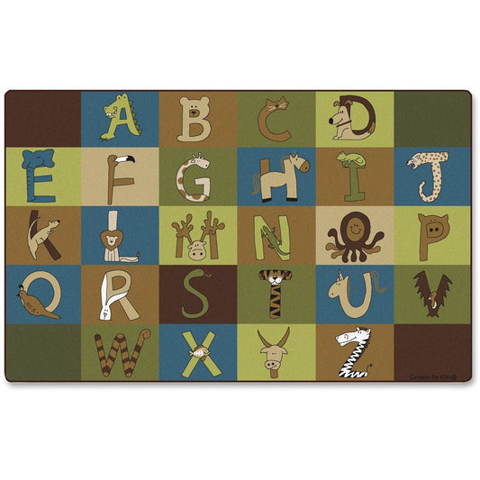 Carpets for Kids, Premium A-Z Animals Nature 12' Area Rug - Area Rug - 12 ft Length x 90" Width - Rectangle - A to Z Animals - Nature - Multi