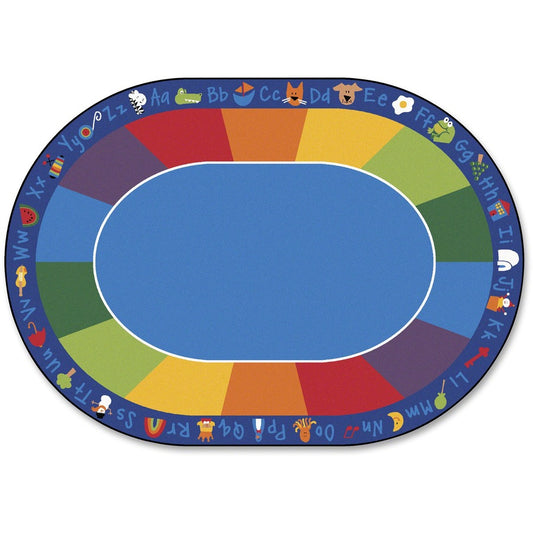 Carpets for Kids, Premium Fun With Phonics Oval Seating Rug - 11.67 ft Length x 99" Width - Oval - Fun With Phonics - Multi