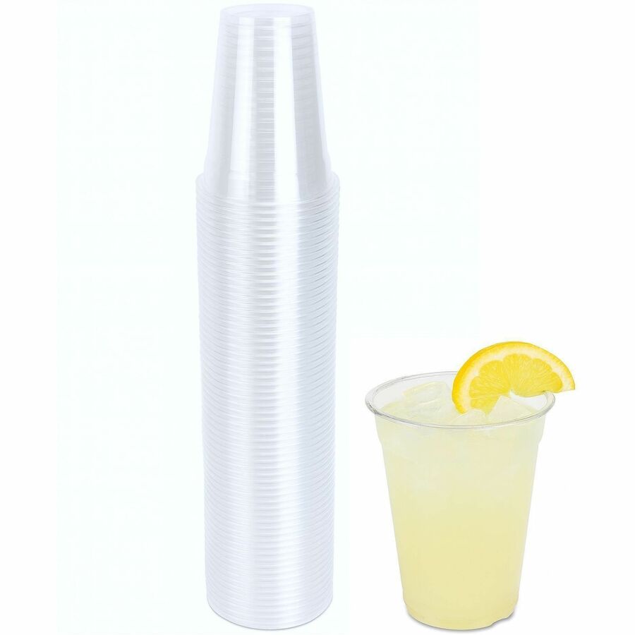 Genuine Joe 9 oz Clear Plastic Cups - 9 fl oz - Clear - Plastic - Cold Drink, Beverage - 50 / Pack
