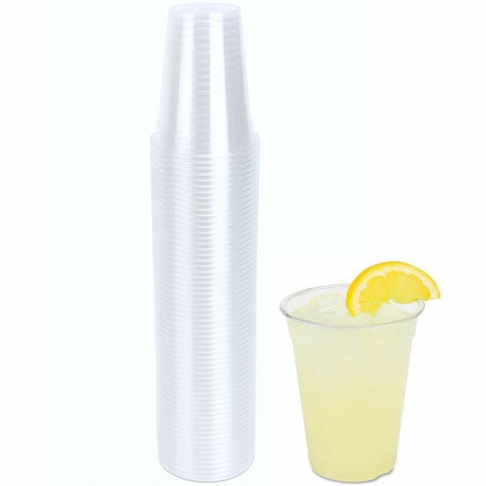 Genuine Joe 9 oz Clear Plastic Cups - 9 fl oz - Clear - Plastic - Cold Drink, Beverage - 50 / Pack