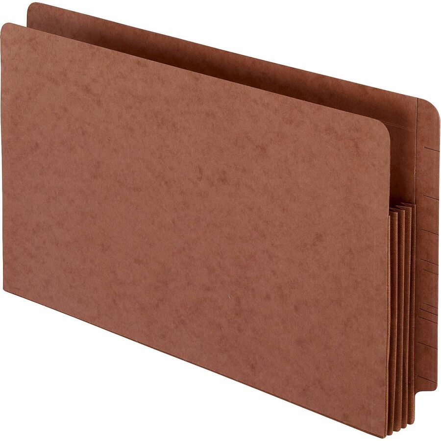 Pendaflex Straight Tab Cut Legal Recycled File Pocket - 8 1/2" x 14" - 700 Sheets Capacity - 3 1/2" Expansion - 1 Pocket - 17 pt. - Red Fiber - Acid-free, Heavy Duty, Rip Proof Gusset, Reinforced Gusset, Durable - 30% Recycled - 10 / Box