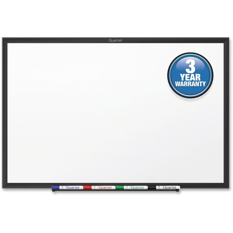 Quartet Classic Total Erase Whiteboard - 48" (4 ft) Width x 36" (3 ft) Height - White Melamine Surface - Black Aluminum Frame - Horizontal/Vertical - Durable, Smooth Surface, Flexible - 1 Each