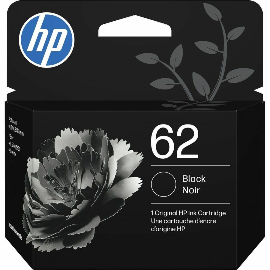 HP 62 (C2P04AN) Original Inkjet Ink Cartridge - Black - 1 Each - 200 Pages
