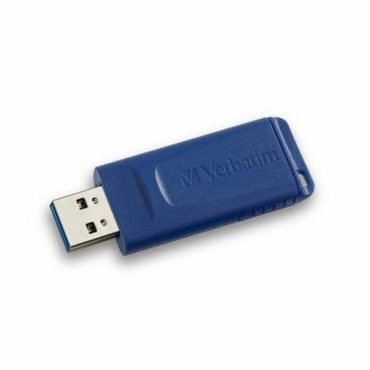 Verbatim 128GB USB Flash Drive - Blue - 128 GB - USB 2.0 Type A - Blue - 5 Year Warranty - 1 Each - TAA Compliant