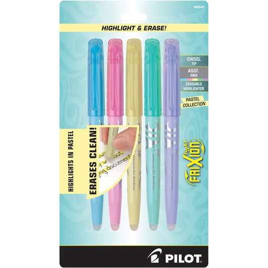 FriXion Highlighters - Erasable - Yellow, Pink, Green, Purple, Blue Ink - Multipurpose - 5 / Pack