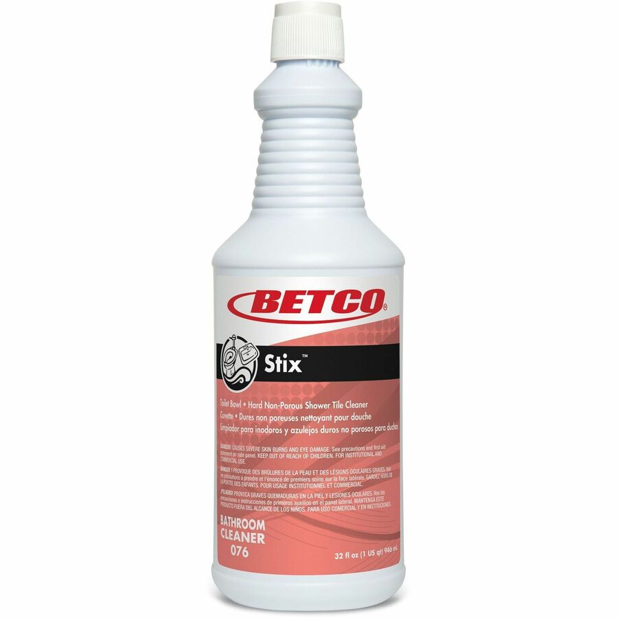 Betco Stix Toilet Bowl Cleaner - For Toilet Bowl, Porcelain, Tile, Restroom, Urinal, Sink, Bathtub, Stainless Steel, Chrome, Enamel - 32 oz (2 lb) - Cherry Almond Scent - Recommended For: Hard Water Remover, Mineral Deposit Remover, Scale Remover, Rust...