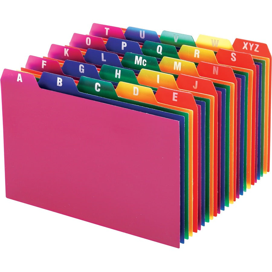 Oxford A-Z Poly Filing Index Cards - Printed Tab(s) - Character - A-Z - 6" Divider Width - Blue Poly, Green, Magenta, Strawberry, Lemon Divider - Blue, Green, Magenta, Strawberry, Lemon Tab(s) - Wear Resistant, Tear Resistant, Moisture Resistant, Durab...
