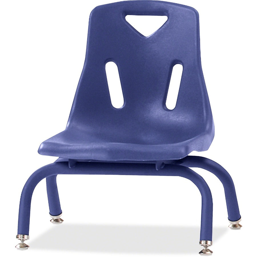 Jonti-Craft Berries Stacking Chair - Steel Frame Material - Four-legged Base - Blue - Polypropylene - 1 Each