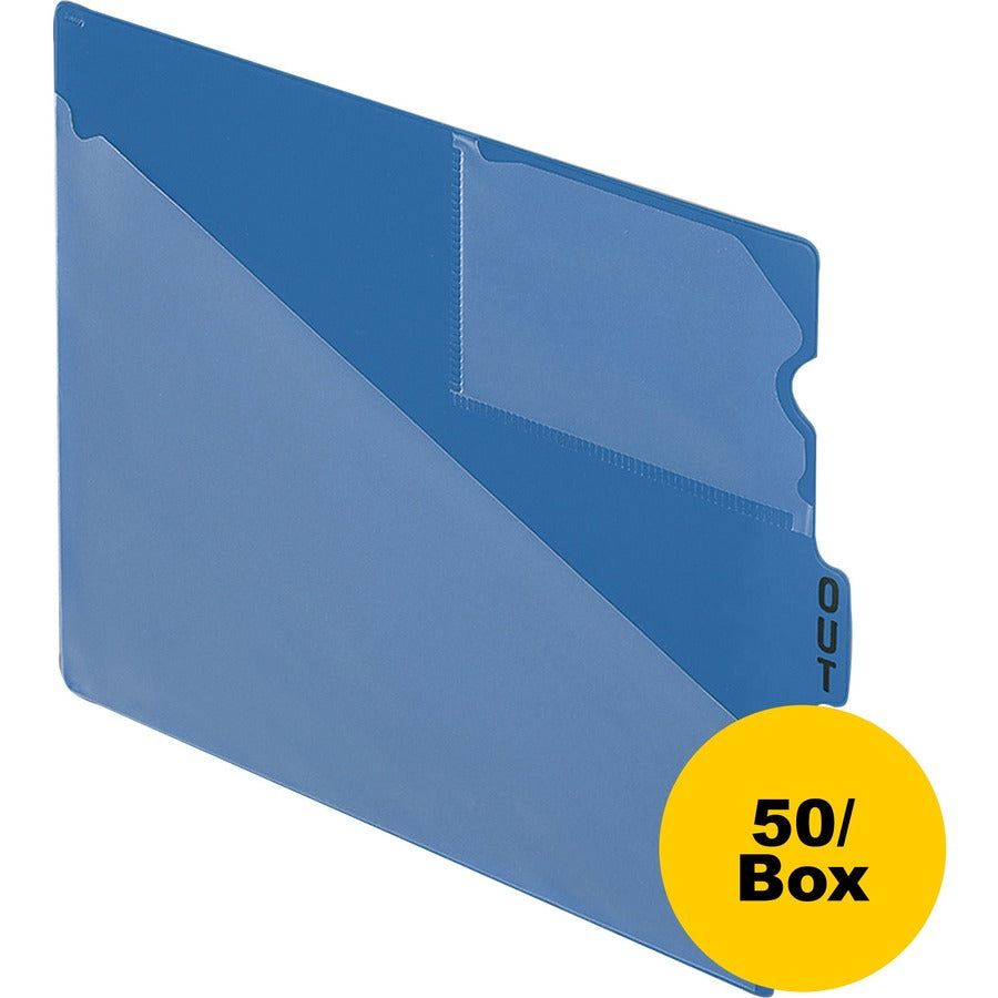 Pendaflex Poly End Tab Out Guides - 50 x Divider(s) - 9.5" - Letter - 8.50" Width x 11" Length - Blue Polypropylene Divider - Durable, Pocket, Wear Resistant, Tear Resistant, Moisture Resistant - 50 / Box